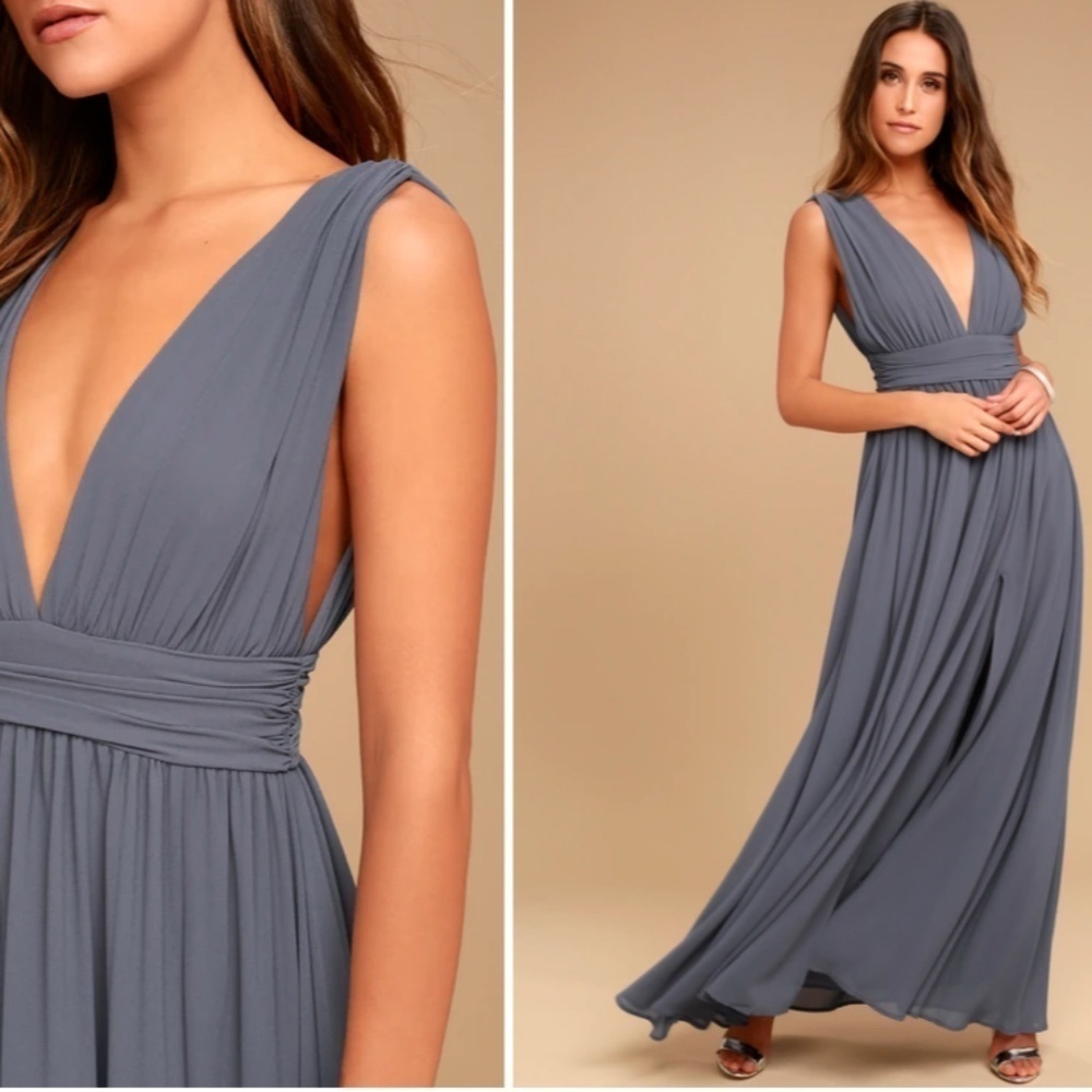 LULUS Prom Wedding Bridesmaid Flowy Romantic Heavenly Hues Maxi Dress